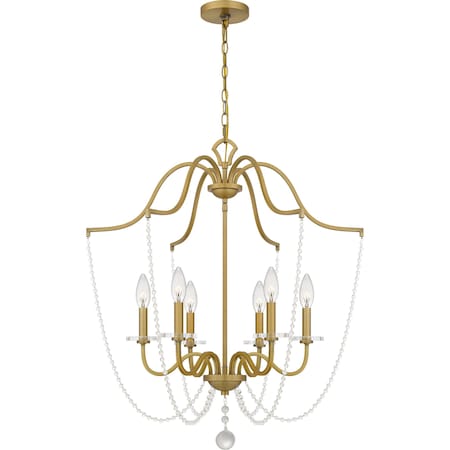 Quoizel Sunday Chandelier 6 Lights Aged Brass SDY5028AB